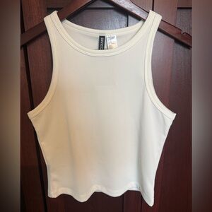 H&M Cream Ribbed Tank Top